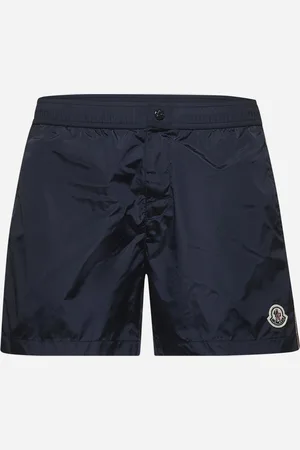 Moncler Shorts da mare blu con finiture tricolore