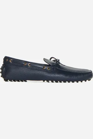 CAR SHOE Mocassino con gommini in pelle blu