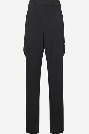 Bottega Veneta Pantaloni cargo in lana sottile blu