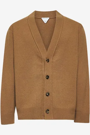 Bottega Veneta Cardigan marrone con toppe Intrecciato