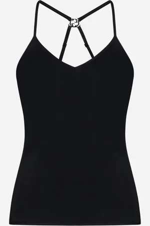 Gucci Top in jersey con placca-logo