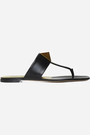 VALENTINO GARAVANI Sandali infradito bassi One Stud in pelle nera