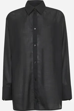 Totême Camicia relaxed-fit in voile nero