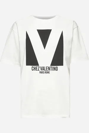 VALENTINO T-shirt stampa Chez in Jersey Cotton bianco