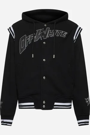 OFF-WHITE Bomber Varsity con cappuccio nero