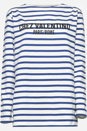 VALENTINO T-shirt in cotone a righe stampa Chez
