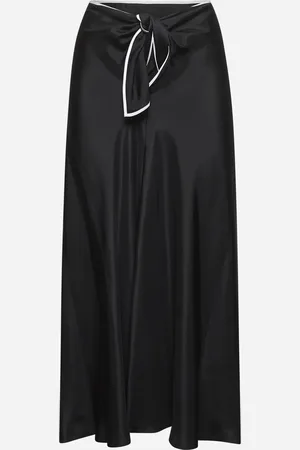Giorgio Armani Gonna lunga in satin di seta nero