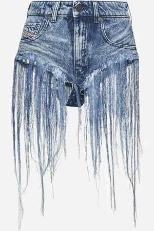 Diesel Shorts De-Jizz-Fsg in denim sfrangiato blu