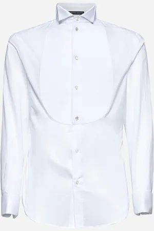 Giorgio Armani Camicia smoking in cotone bianco