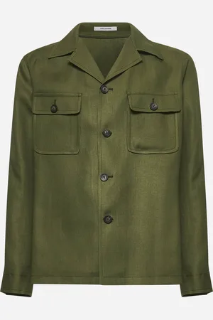 TAGLIATORE Overshirt Tempest in lino verde