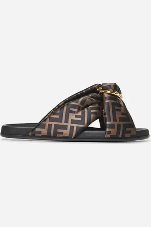 Fendi Slide Feel in satin FF marrone
