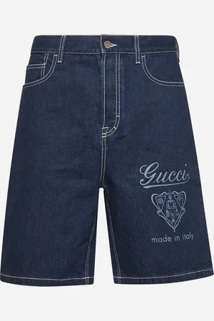 Gucci Shorts in denim laserato blu