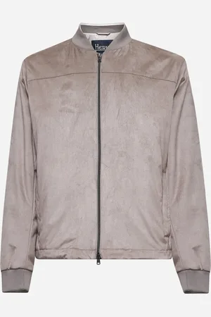 HERNO Bomber in suede effect tortora