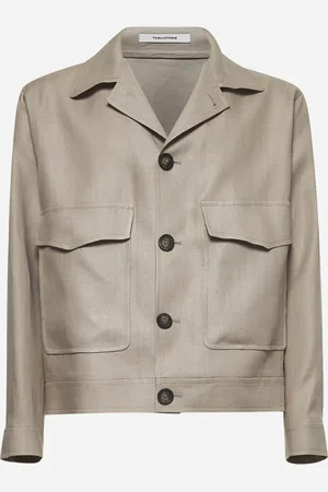 TAGLIATORE Blouson corto in lino tortora