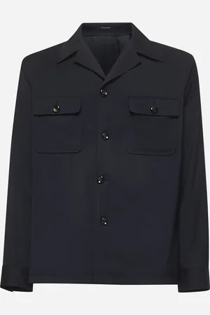 TAGLIATORE Overshirt Tempest in lana vergine blu