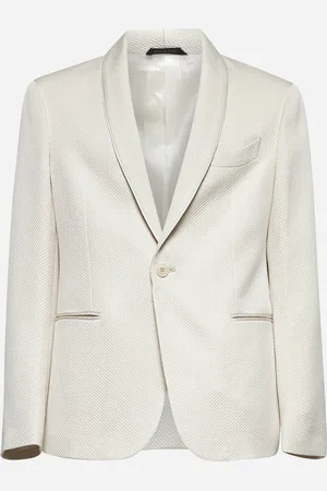 Giorgio Armani Giacca monopetto in misto seta avorio