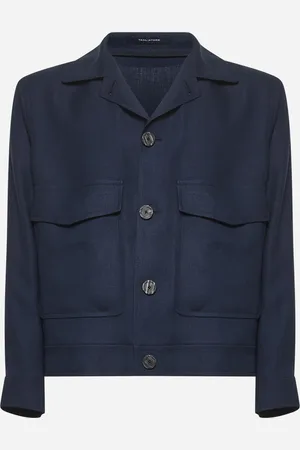 TAGLIATORE Blouson corto in lino blu