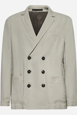 Giorgio Armani Giacca doppiopetto in natté di cupro beige