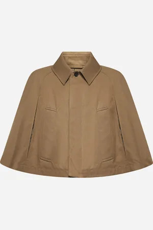 Burberry Mantella in twill idrorepellente marrone
