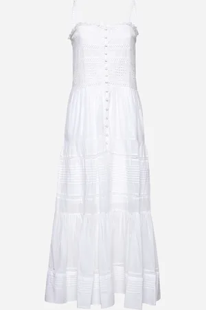 Marant Etoile Abito lungo Divine in voile di cotone bianco