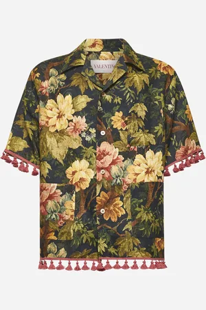 VALENTINO Camicia da bowling in lino stampa Après l
