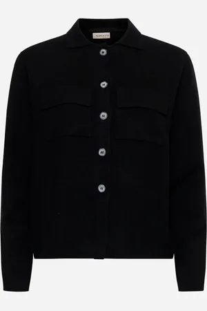 BLANCA Giacca in maglia di lana, viscosa e cashmere nera