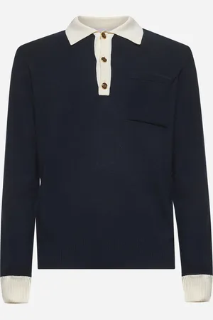 VALENTINO Polo in maglia di cotone blu