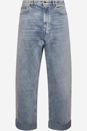 VALENTINO Jeans a gamba larga in denim azzurro