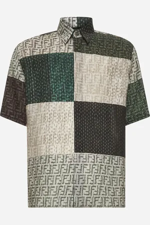 Fendi Camicia in lino FF patchwork
