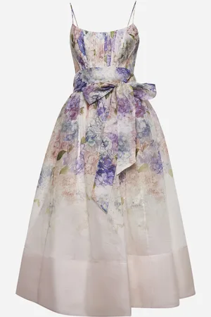 ZIMMERMANN Abito a corsetto Dawning in lino e seta