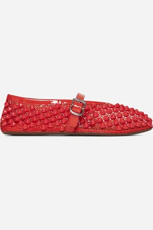 Alaïa Ballerine flat in rete con borchie arancione