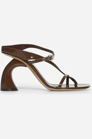 DRIES VAN NOTEN Mules in pelle verniciata marrone
