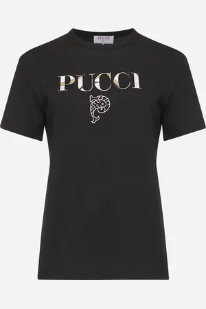 Puccini T-shirt in jersey nero con logo
