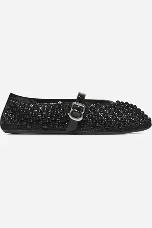Alaïa Ballerine flat in rete con borchie nera