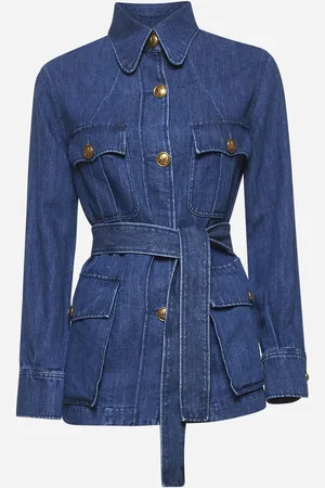VALENTINO Sahariana in denim leggero blu