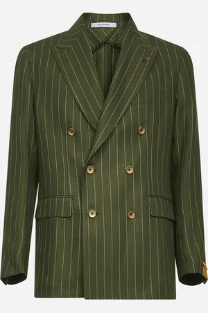 TAGLIATORE Giacca New York in lino gessato verde