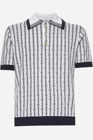 Casablanca Polo Monogram in maglia di cotone