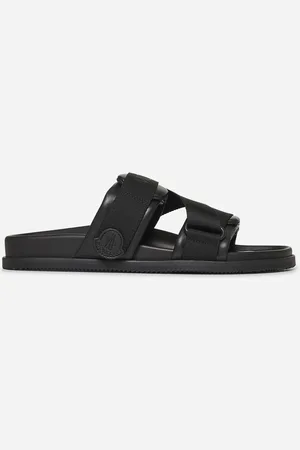 Moncler Slide Mon Summer in nappa nera