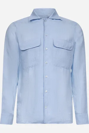 TAGLIATORE Camicia in lino azzurro