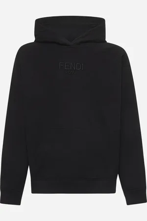 Fendi Felpa con cappuccio in cotone nero