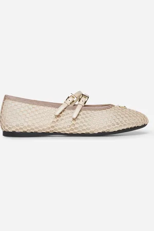 Prada Ballerine in tessuto a rete beige