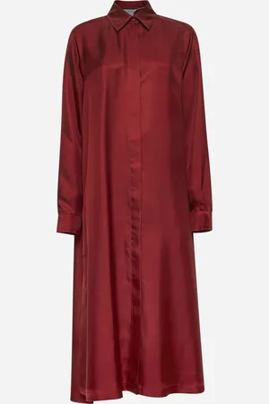 Max Mara Abito chemisier CRUSCA in seta rossa
