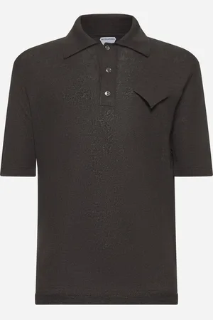 Bottega Veneta Polo in lino e cotone marrone