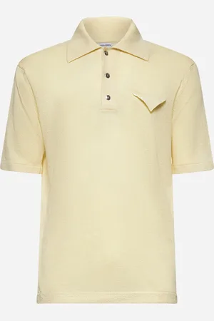 Bottega Veneta Polo in lino e cotone giallo