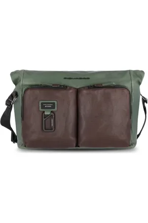 Piquadro Messenger Roll Top Porta Computer E Porta Ipad Verde/Testa Di Moro CA5684AP/VETM