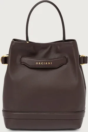 Orciani De Santis | Secchiello a mano Becky S Nappa con tracolla B02177NAP – Stile e funzionalità, cioccolato