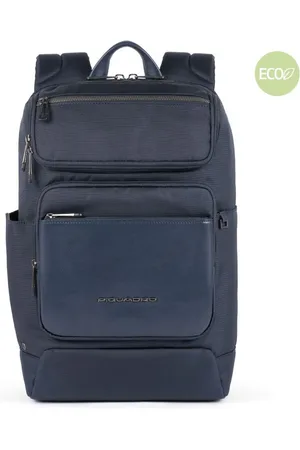 Piquadro Zaino Porta Computer In Pelle E Tessuto Blu Notte CA5316S115/BLU