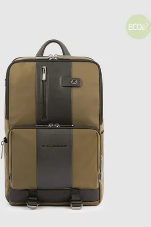 Piquadro Zaino 2 Comparti in Pelle,Pc 15,60" Modularità Verde Militare