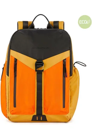 Piquadro Zaino Porta Computer In Tessuto Riciclato Giallo