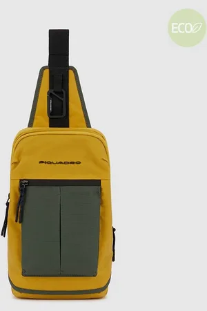 Piquadro Monospalla In Tessuto Riciclato Giallo Zafferano
